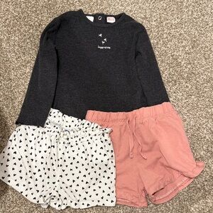 Zara Pink and Black Kids Shorts (pair)